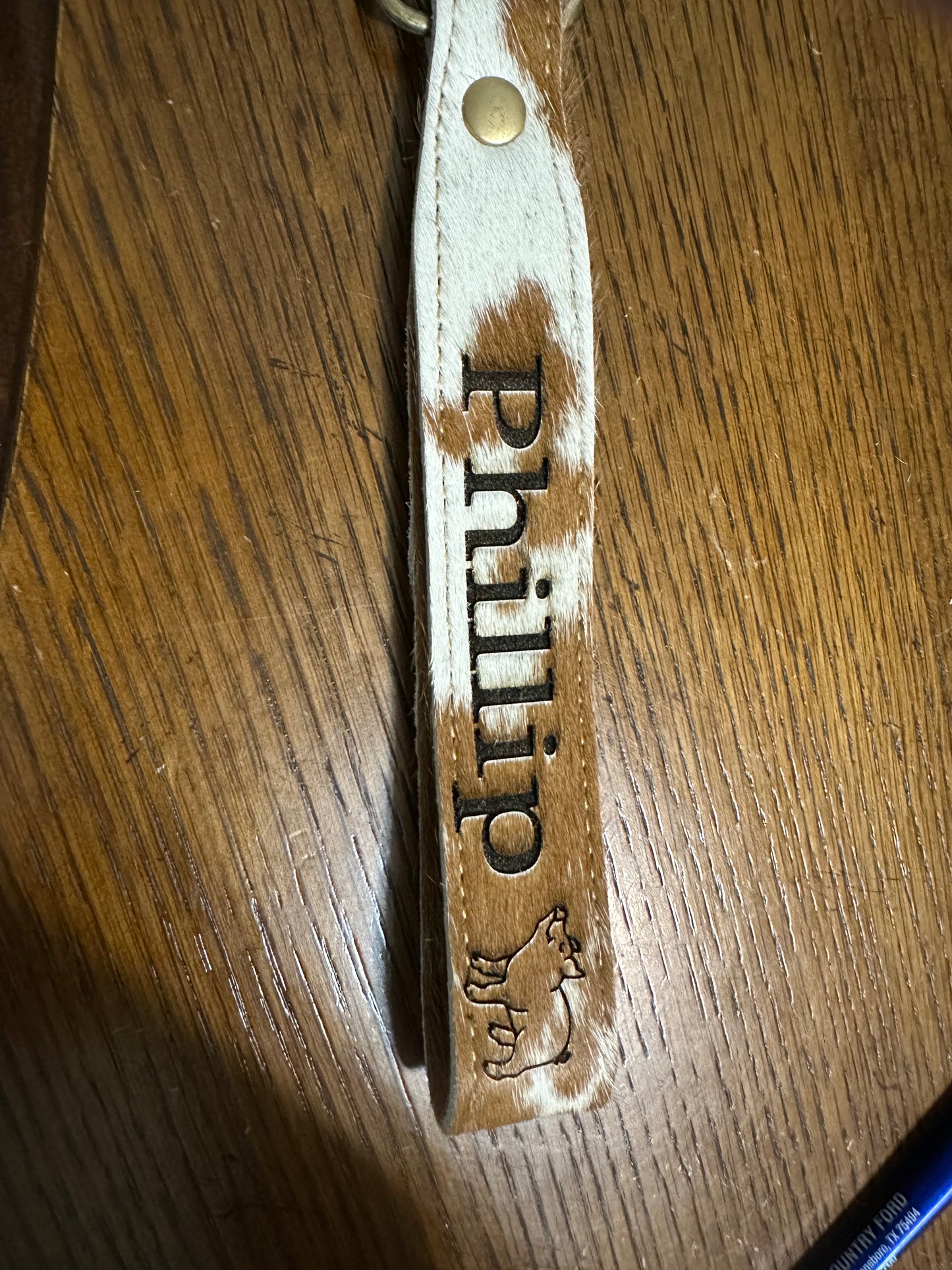 Personalized Cowhide keychains