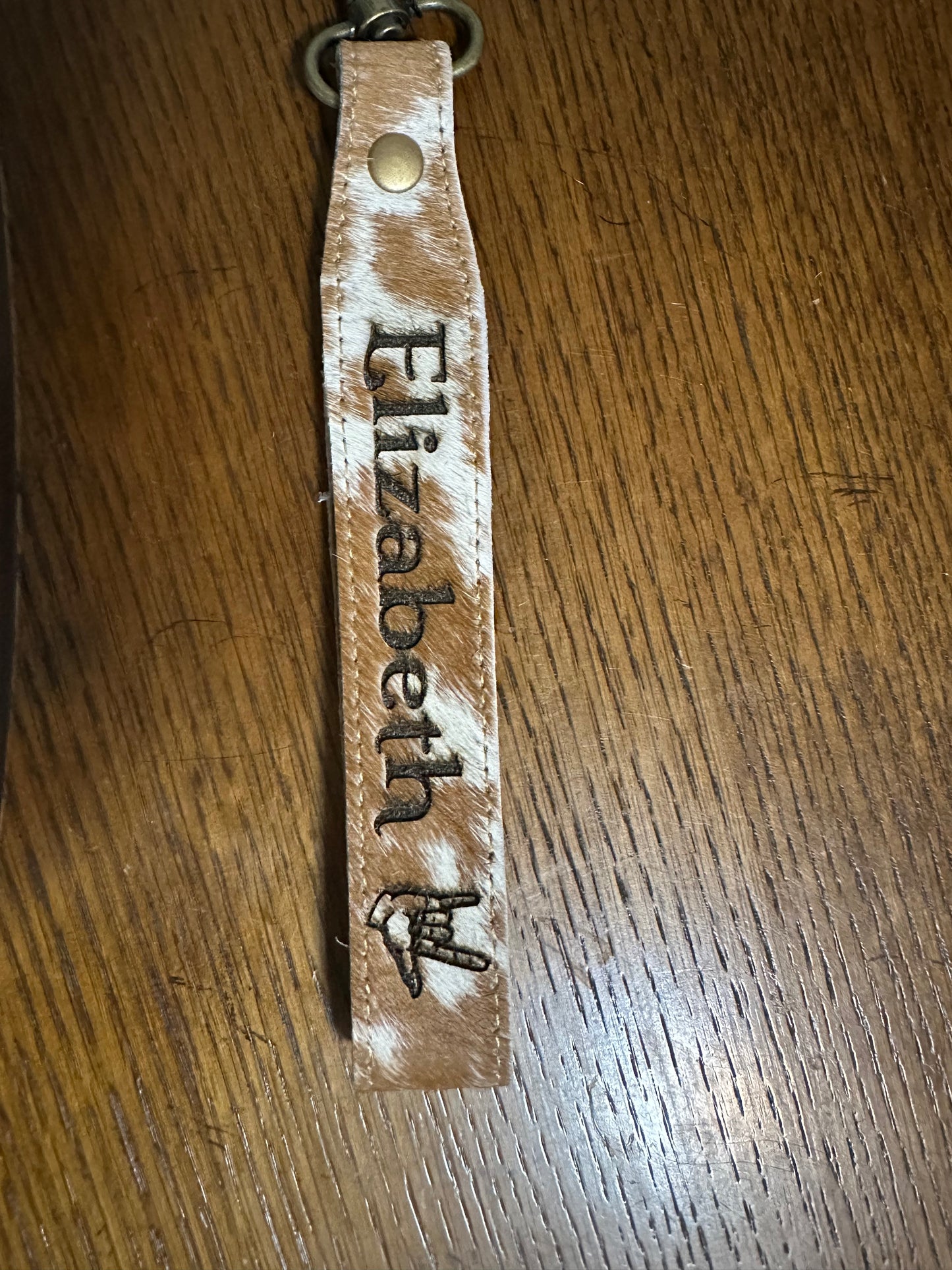 Personalized Cowhide keychains