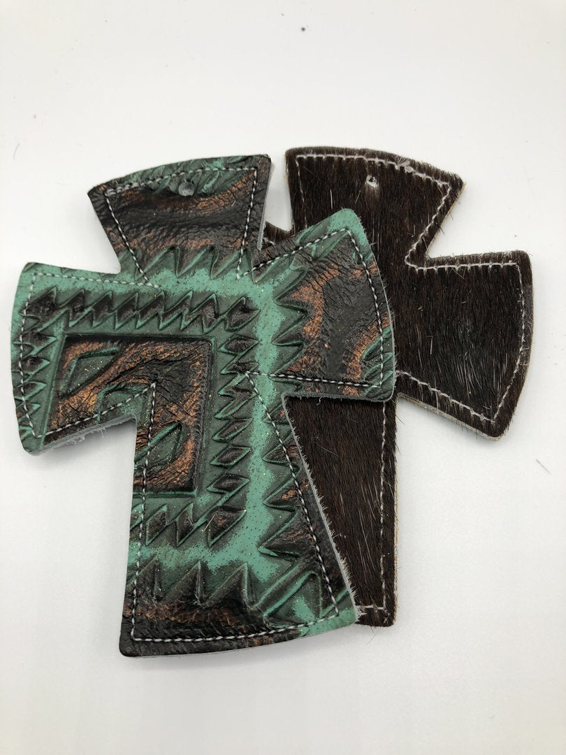 Rescentable Leather - Cross shape Cowboy Bronze