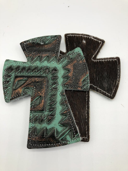 Rescentable Leather - Cross shape Cowboy Bronze