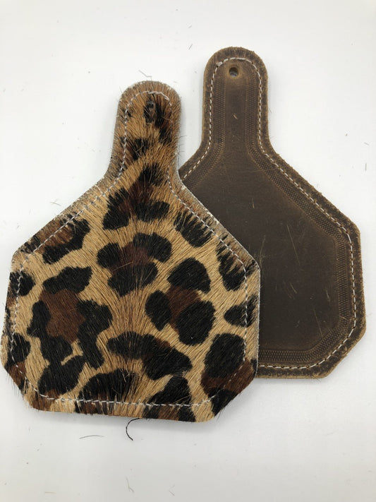 Rescentable Leather - Ear Tag shape Leopard Print