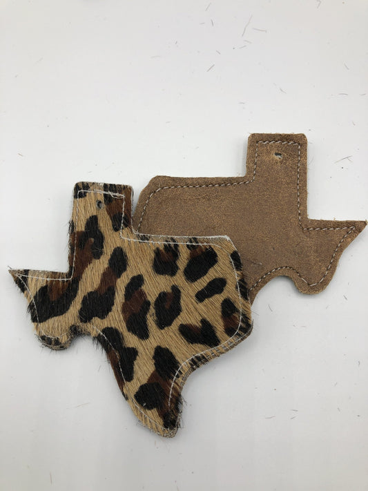 Rescentable Leather - Texas shape Leopard pattern