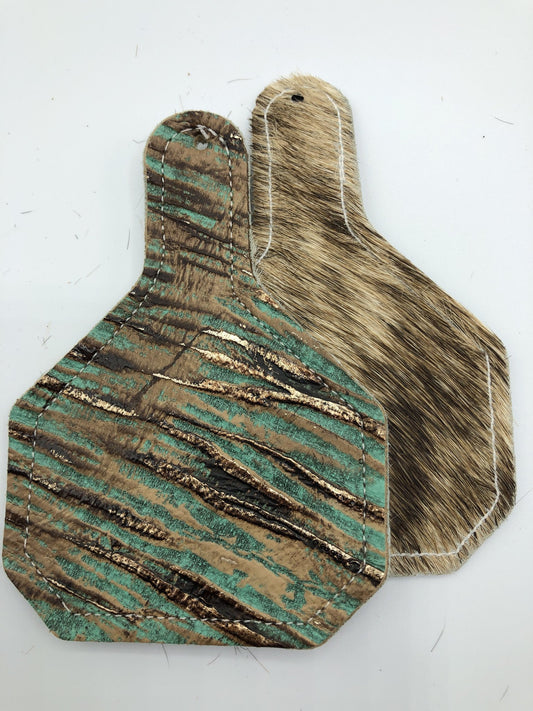 Rescentable Leather - Ear Tag shape Santa Fe